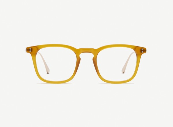 Front view of a pair of eyeglasses called the Engineer in Marigold