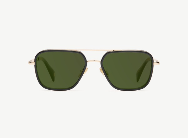 Front view of a pair of eyeglasses called the Commander in Black