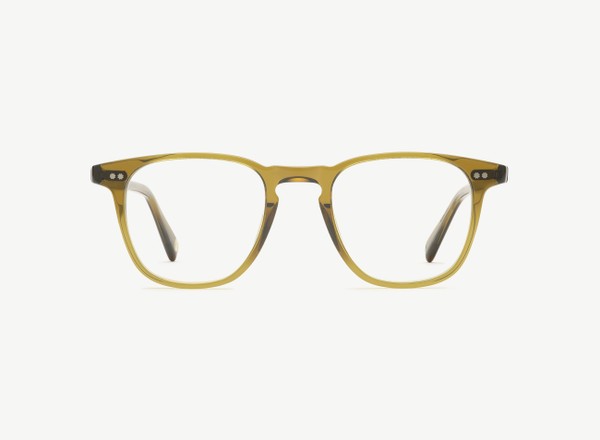 Front view of a pair of eyeglasses called the Architect in Olive