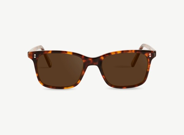Front view of a pair of eyeglasses called the Thinker in Caramel