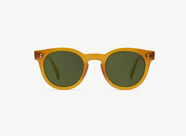 Front view of a pair of eyeglasses called the Messenger in Marigold