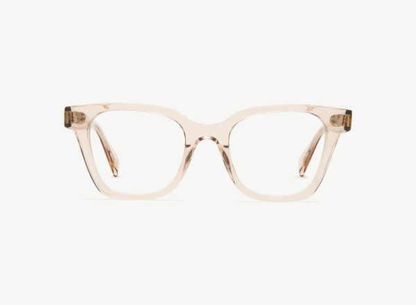 Front view of a pair of eyeglasses called the Lecturer in Nude