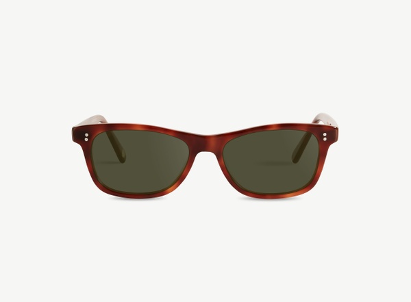 Front view of a pair of eyeglasses called the Romantic in Amber