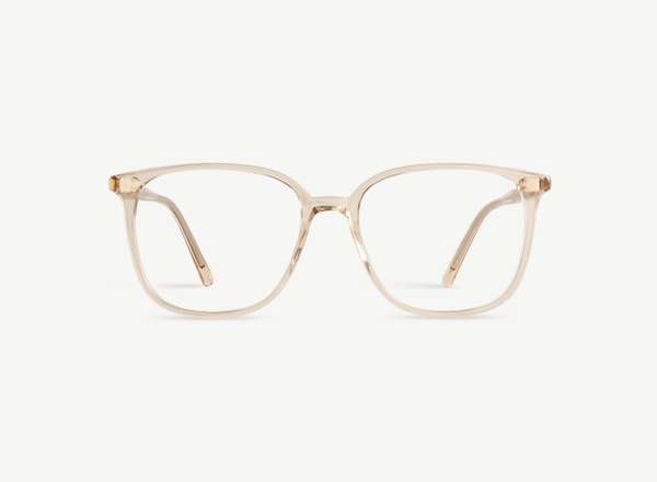 Front view of a pair of eyeglasses called the Fiance in Nude