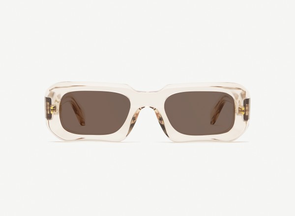 Front view of a pair of eyeglasses called the Ripple in Nude
