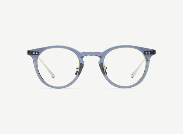 Front view of a pair of eyeglasses called the Alchemist in Midnight
