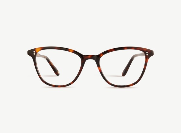 Front view of a pair of eyeglasses called the Dancer in Tortoise