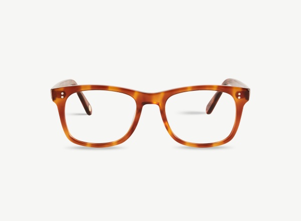 Front view of a pair of eyeglasses called the Founder in Honey