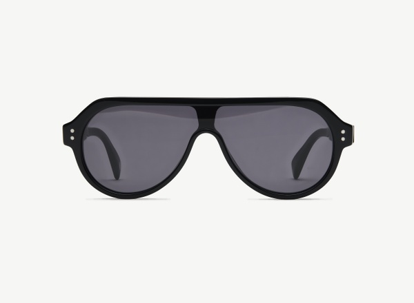 Front view of a pair of eyeglasses called the Seeker in Black