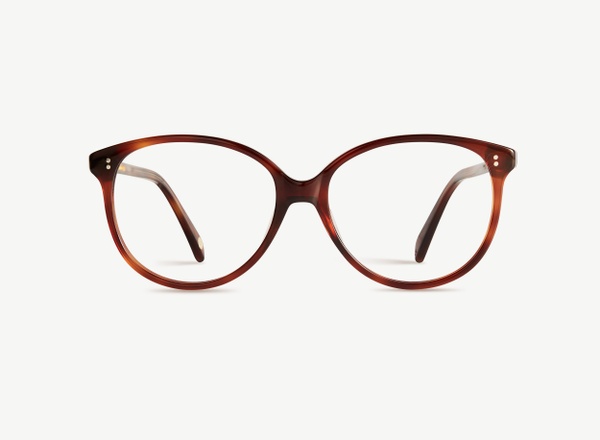Front view of a pair of eyeglasses called the Stylist in Havana