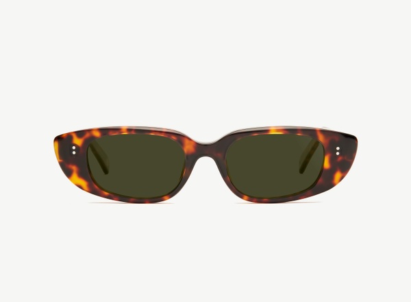 Front view of a pair of eyeglasses called the Darling in Tortoise