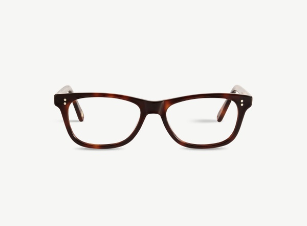Front view of a pair of eyeglasses called the Romantic in Cognac