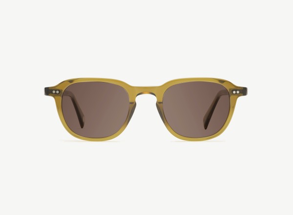 Front view of a pair of eyeglasses called the Doer in Olive