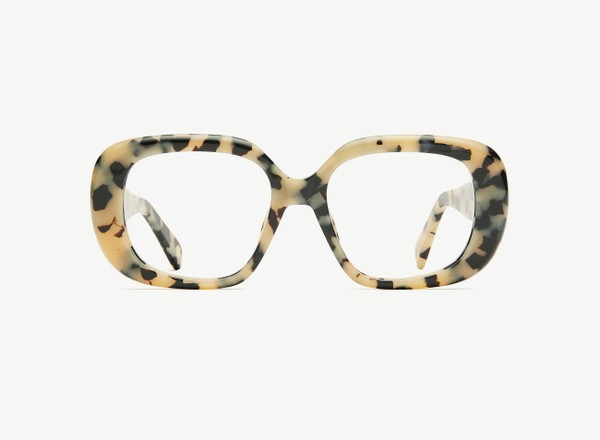 Front view of a pair of eyeglasses called the Fan in Diorite