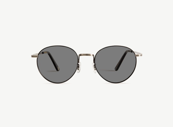 Front view of a pair of eyeglasses called the Prodigy in Gunmetal