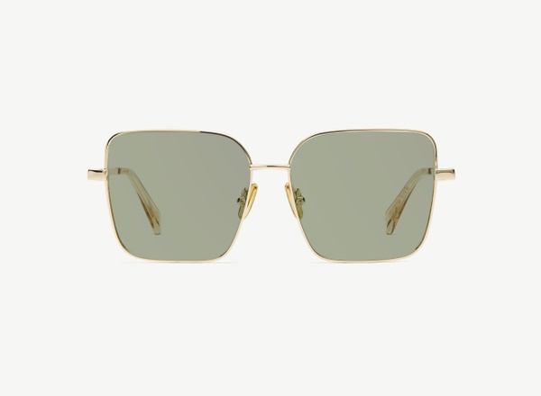 Front view of a pair of eyeglasses called the Writer in Gold