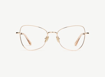 A pair of eyeglasses called the Muse in Gold colour