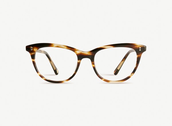 Front view of a pair of eyeglasses called the Ballerina in Tobacco