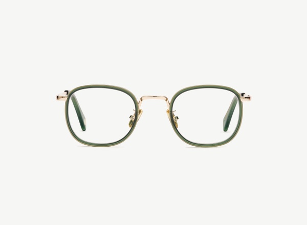 Front view of a pair of eyeglasses called the Diplomat in Jade