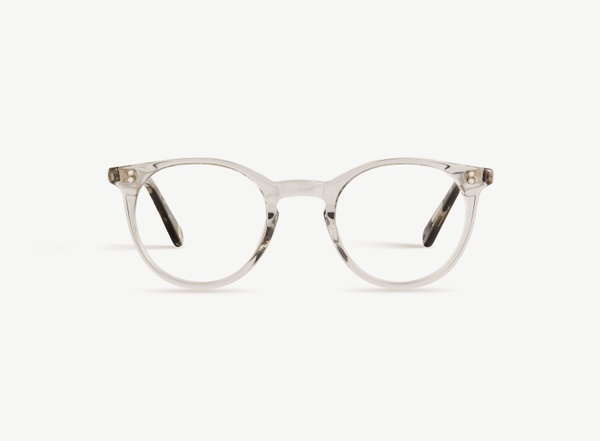 Front view of a pair of eyeglasses called the Traveller in Frost