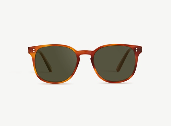 Front view of a pair of eyeglasses called the Superhero in Amber