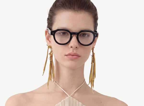 Front view of a pair of eyeglasses called the Pathfinder in Black