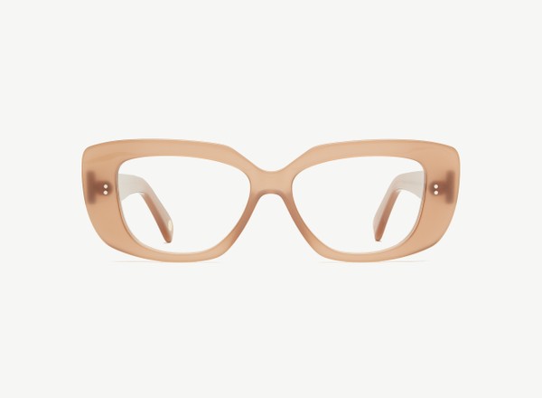 Front view of a pair of eyeglasses called the Actress in Hazelnut