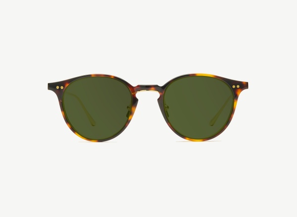 Front view of a pair of eyeglasses called the Lyricist in Tortoise