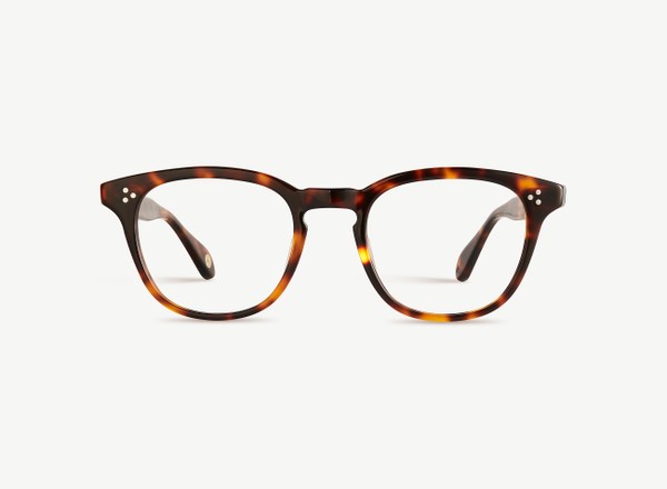 Front view of a pair of eyeglasses called the Believer in Tortoise