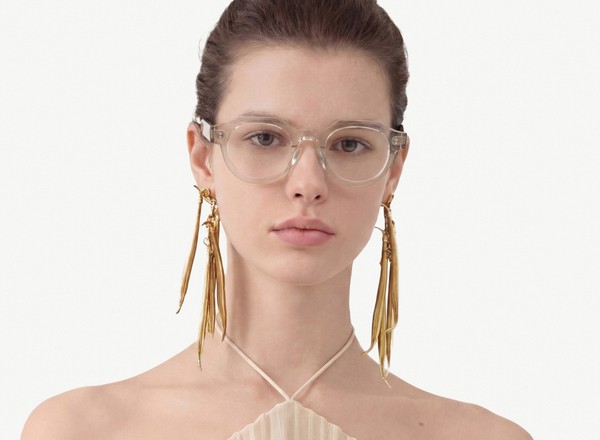 Front view of a pair of eyeglasses called the Pathfinder in Nude