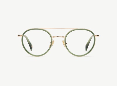 A pair of eyeglasses called the Prospect in Jade colour