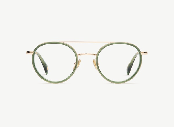 Front view of a pair of eyeglasses called the Prospect in Jade