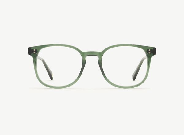 Front view of a pair of eyeglasses called the Superhero in Jade