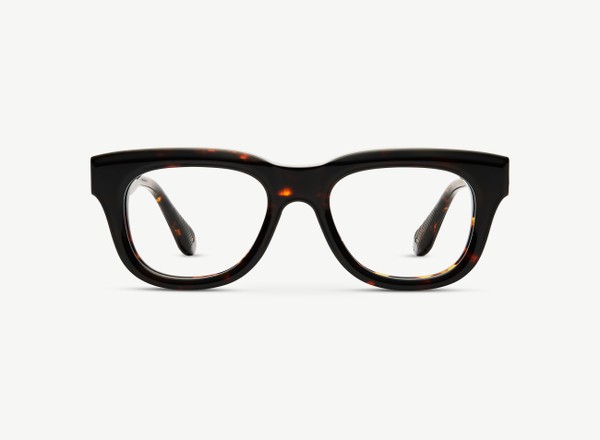 Front view of a pair of eyeglasses called the Tony in Casablanca