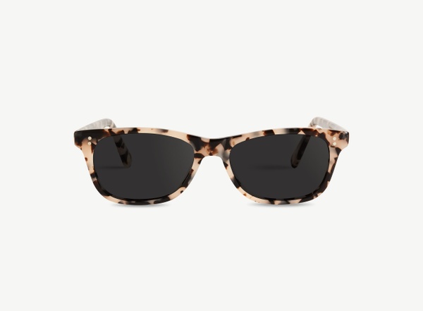 Front view of a pair of eyeglasses called the Romantic in Latte