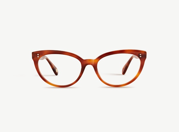 Front view of a pair of eyeglasses called the Idol in Amber