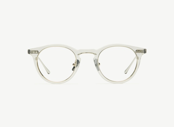 Front view of a pair of eyeglasses called the Alchemist in Smoke