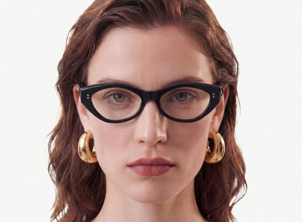 Front view of a pair of eyeglasses called the Luna in Black