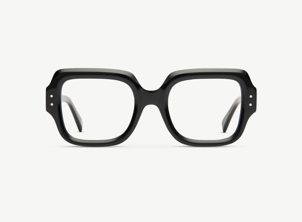 Front view of a pair of eyeglasses called the Provocateur in Black