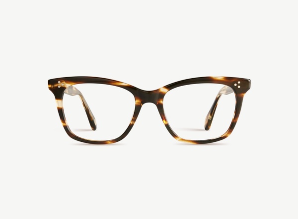 Front view of a pair of eyeglasses called the Model in Tobacco