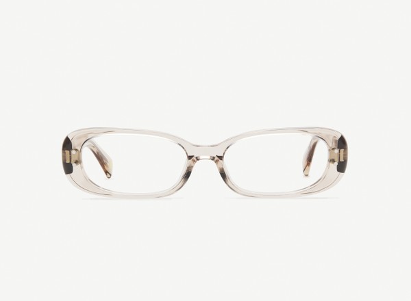 Front view of a pair of eyeglasses called the Nomad in Nude