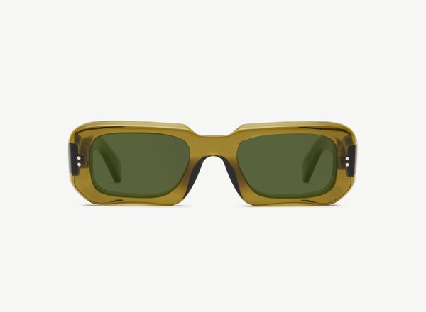 Front view of a pair of eyeglasses called the Ripple in Olive