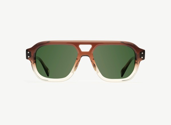 Front view of a pair of eyeglasses called the Admiral in Coconut