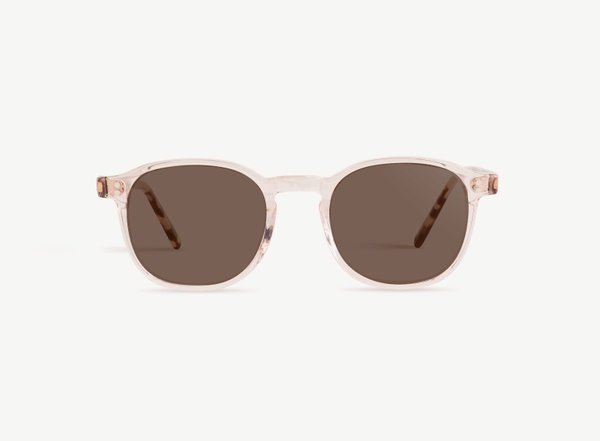 Front view of a pair of eyeglasses called the Idealist in Rose