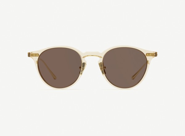 Front view of a pair of eyeglasses called the Lyricist in Nude