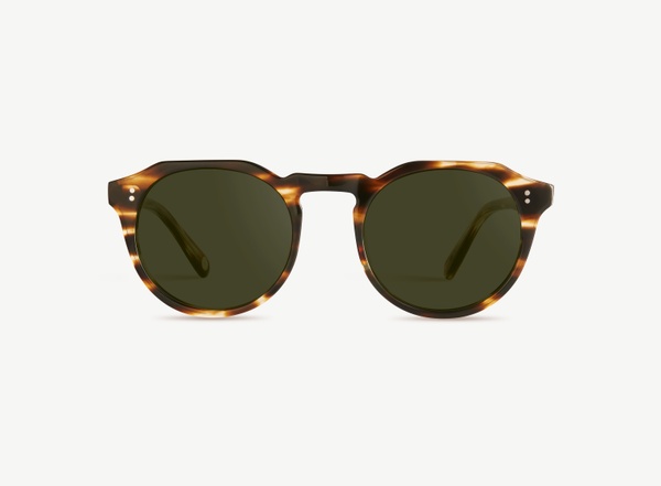 Front view of a pair of eyeglasses called the Sculptor in Tobacco