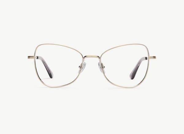 Front view of a pair of eyeglasses called the Muse in Gunmetal