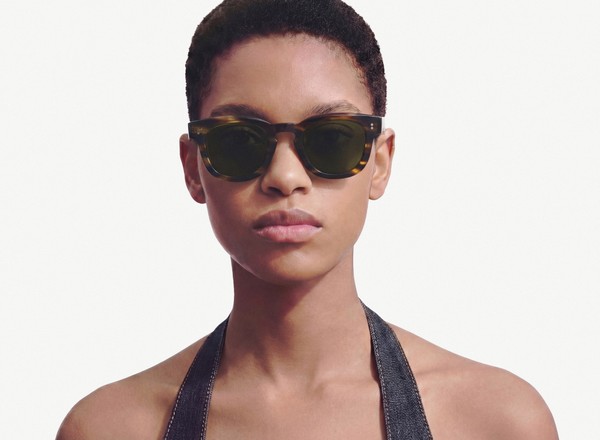 Front view of a pair of eyeglasses called the Romeo in Tobacco