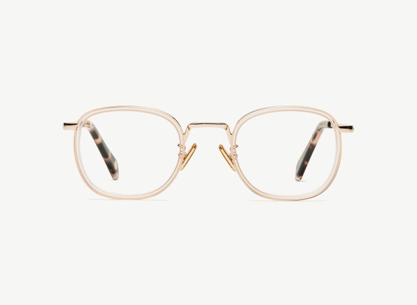Front view of a pair of eyeglasses called the Diplomat in Rose