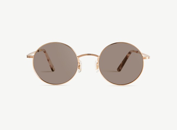 Front view of a pair of eyeglasses called the Stargazer in Rose Gold